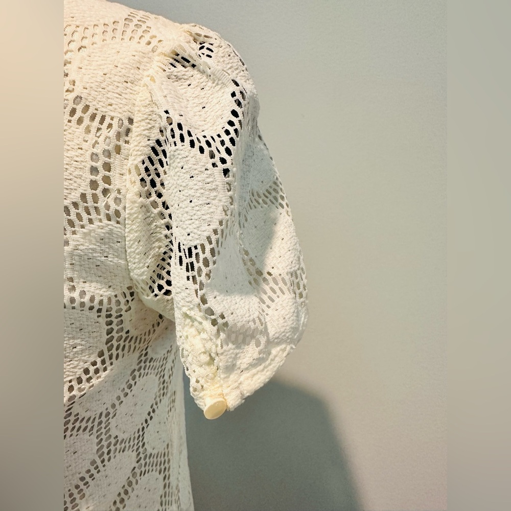 Vintage crochet/60’s inspired white polka dot dress - Picture 9 of 13